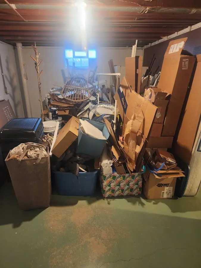 Roll-off dumpster container at job site for 20 Yard Dumpster Rental in Brenham